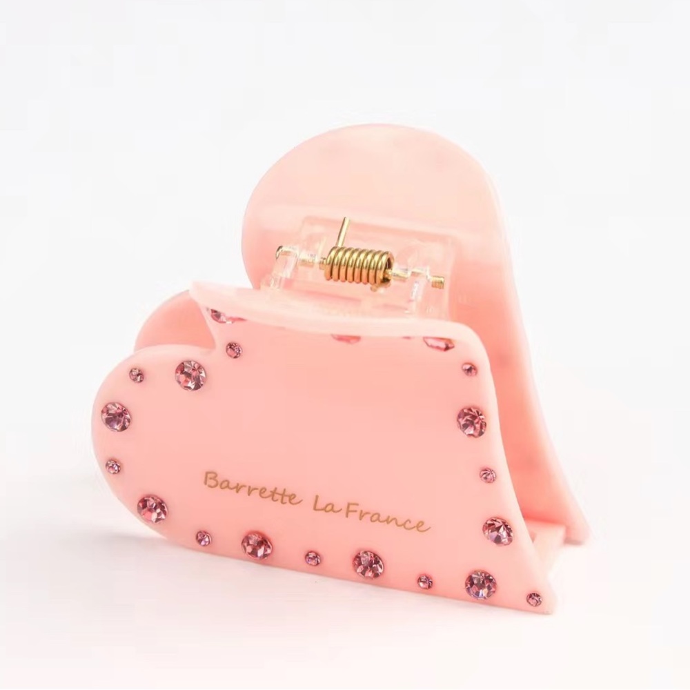 ❤️ BRAND NEW cute delicate pink heart delicate hair claw clip with rhinestones